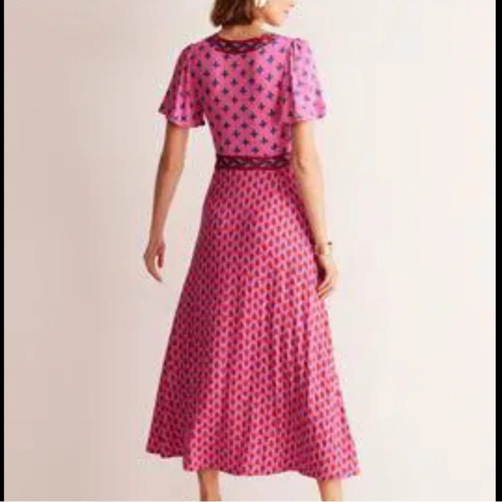 Boden Ellie Flutter Tea Dress Sz 4.Perfect for spring & summer.Very comfortable - Picture 4 of 6